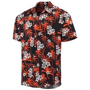 Men's Dark Navy Chicago Bears Floral Woven Button-Up Shirt